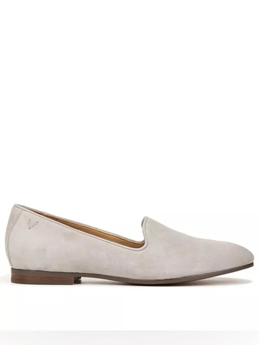 Vionic Suede Taupe Pointed Toe Flat Loafer
